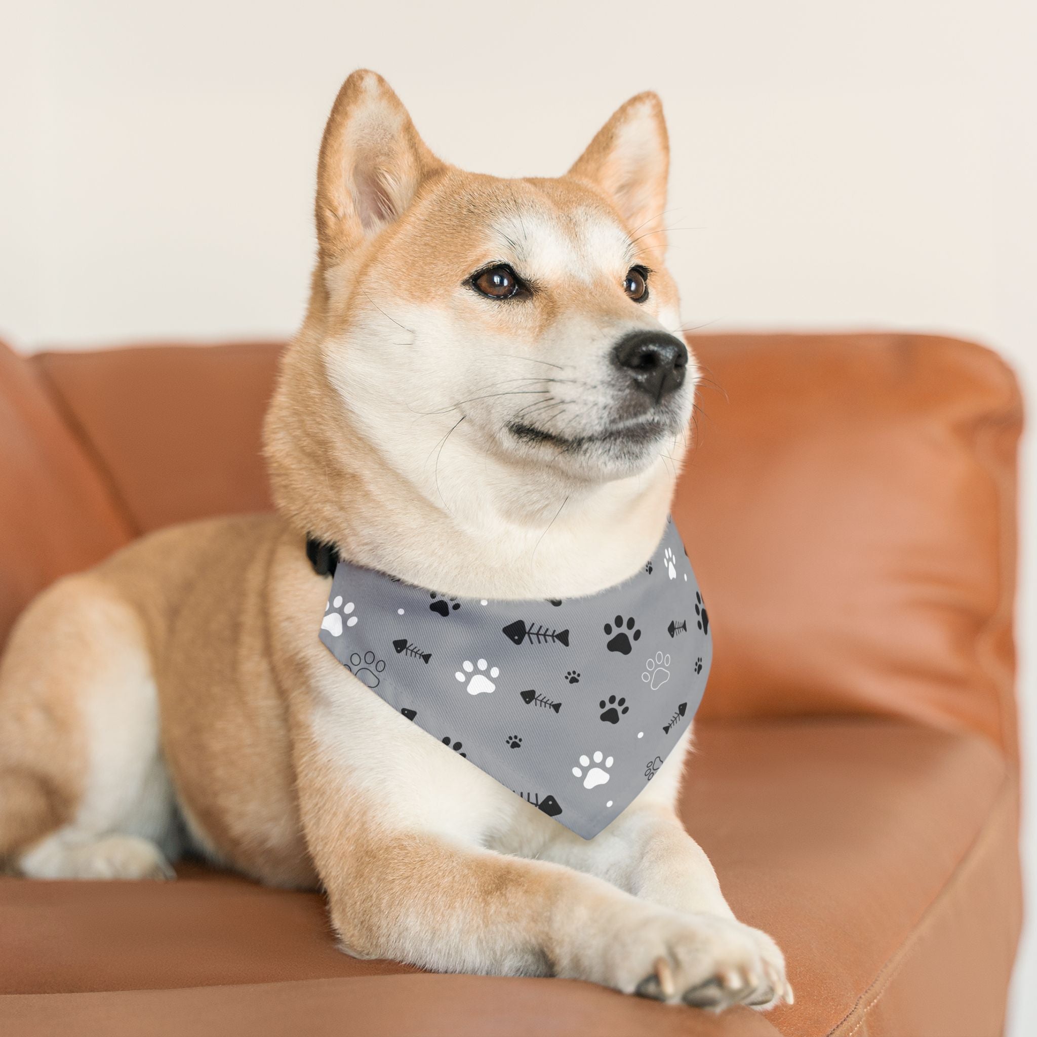 Pet Paw Pattern Pet Bandana Collar